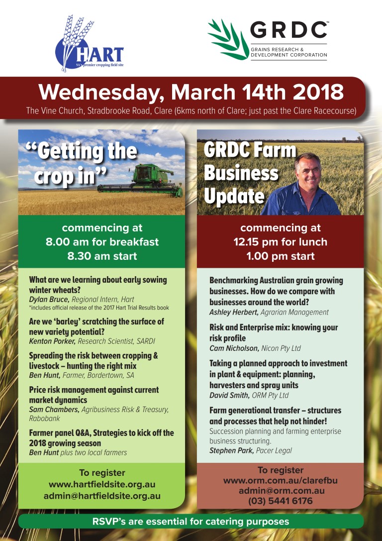Hart's Getting The Crop In and GRDC's Farm Business Update