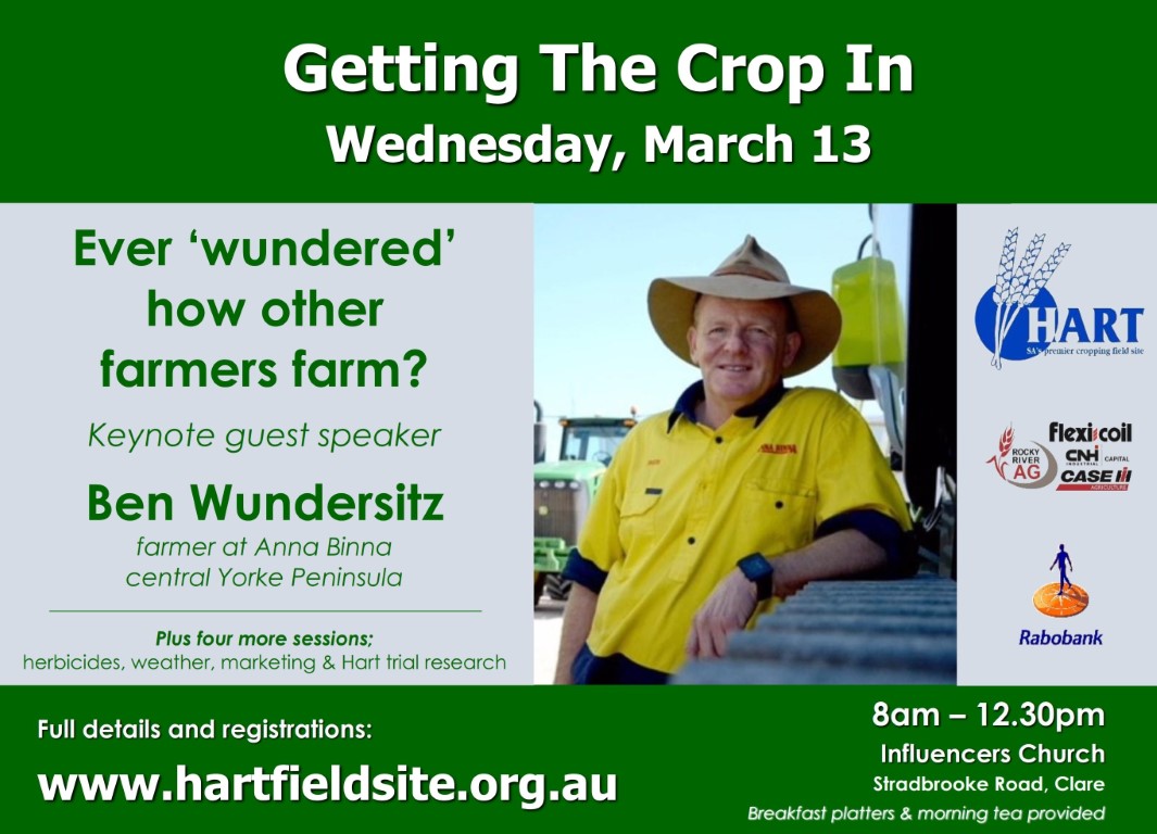 Ben Wundersitz will speak at Hart's Getting The Crop In seminar March 13, 2019