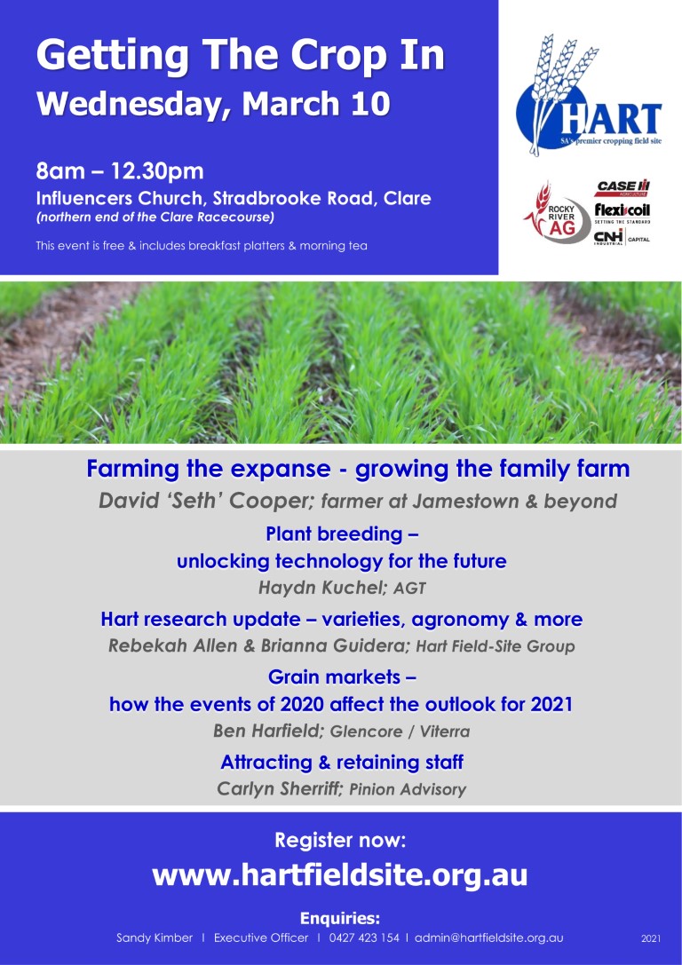 HART's 'Getting The Crop In' seminar, 2021