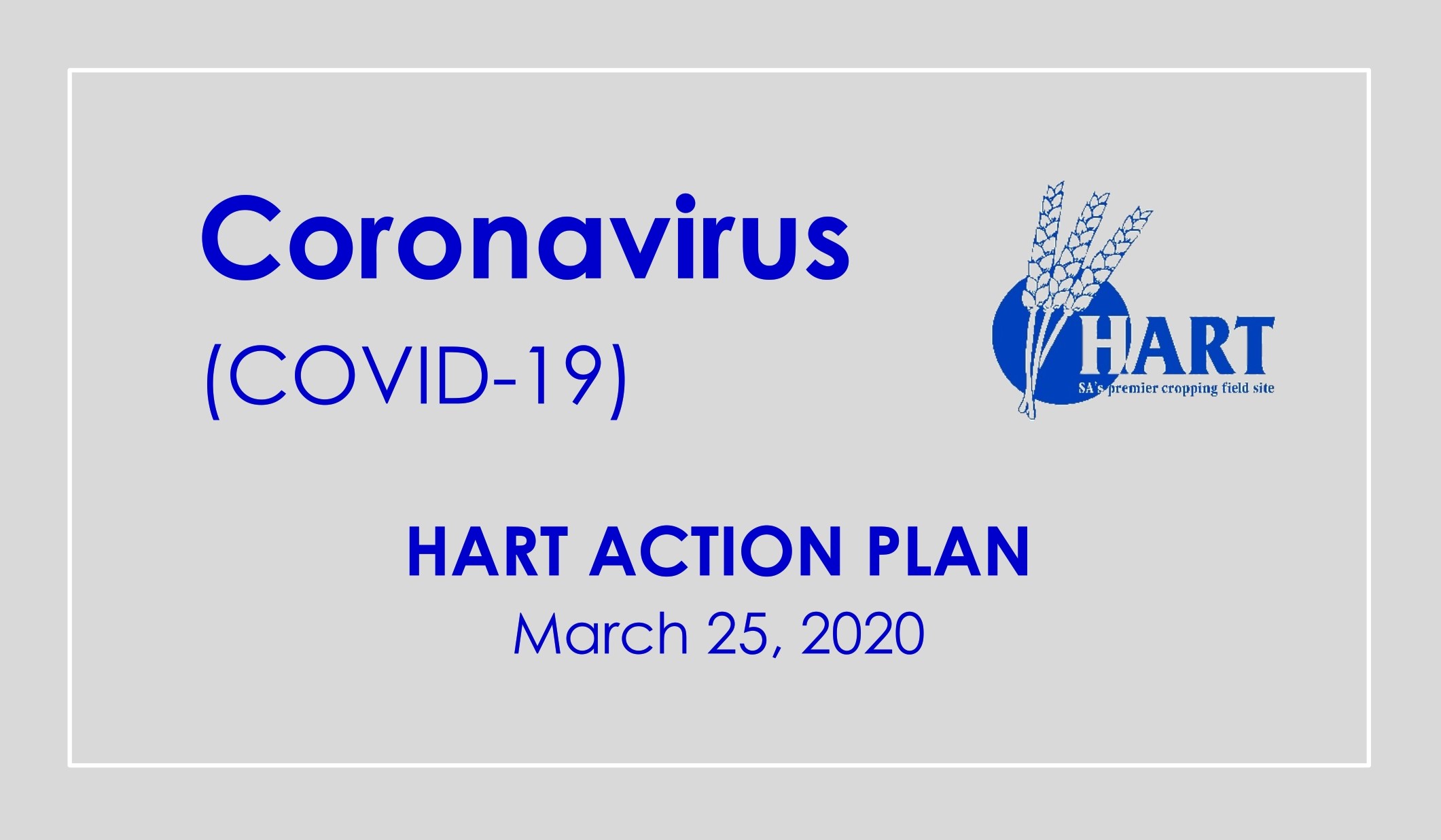 Hart COVID-19 Action Plan | March 25, 2020