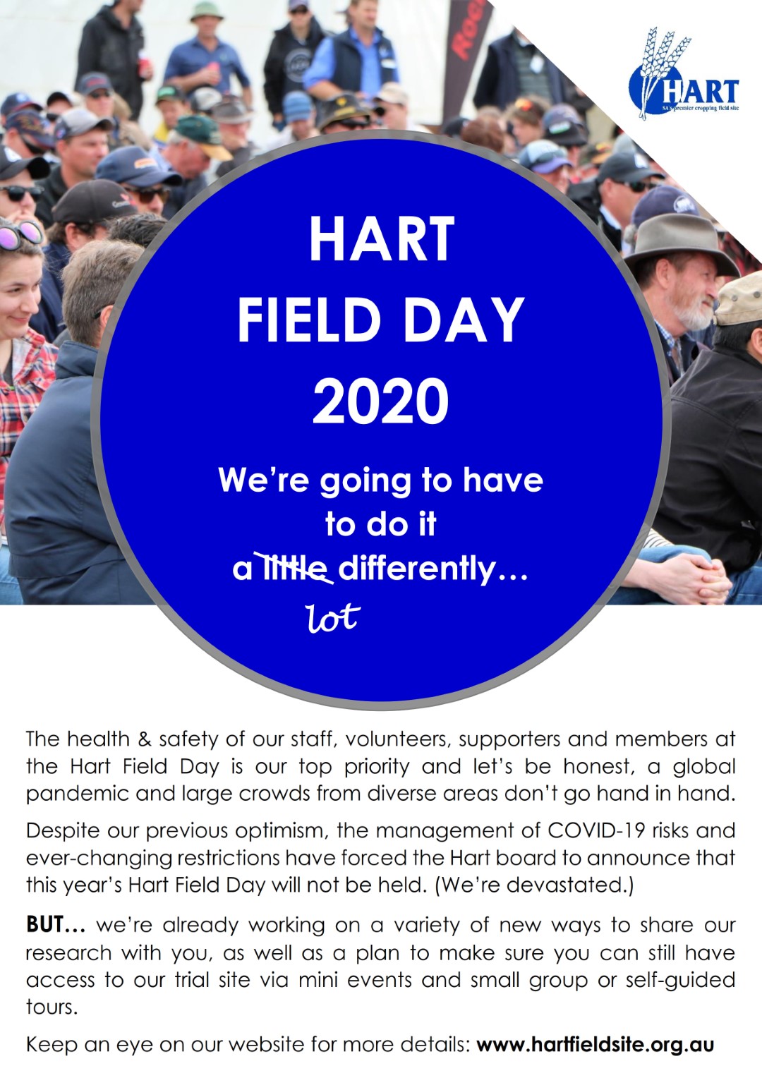 Hart Field Day 2020 - it's going to look a little different