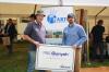Richard Prusa, AWB Seeds congratulates David Parker of Long Plains on winning 1t certified PBA Gunyah field pea seed
