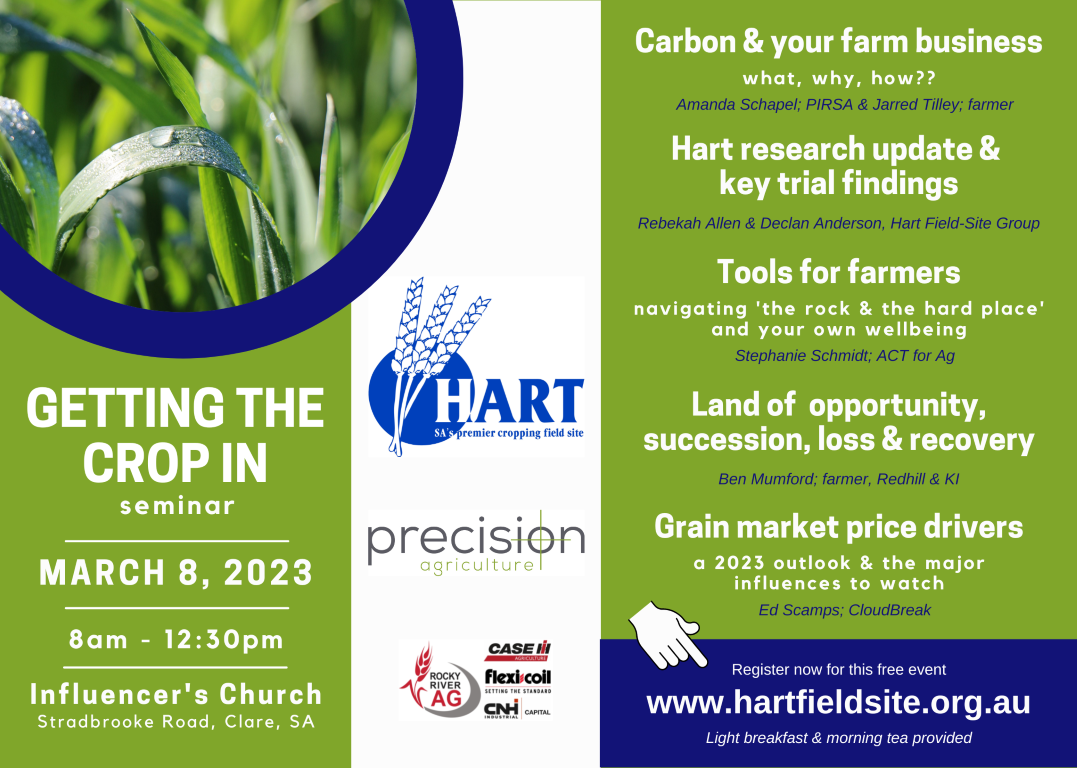 Hart's Getting The Crop In seminar 2023 program