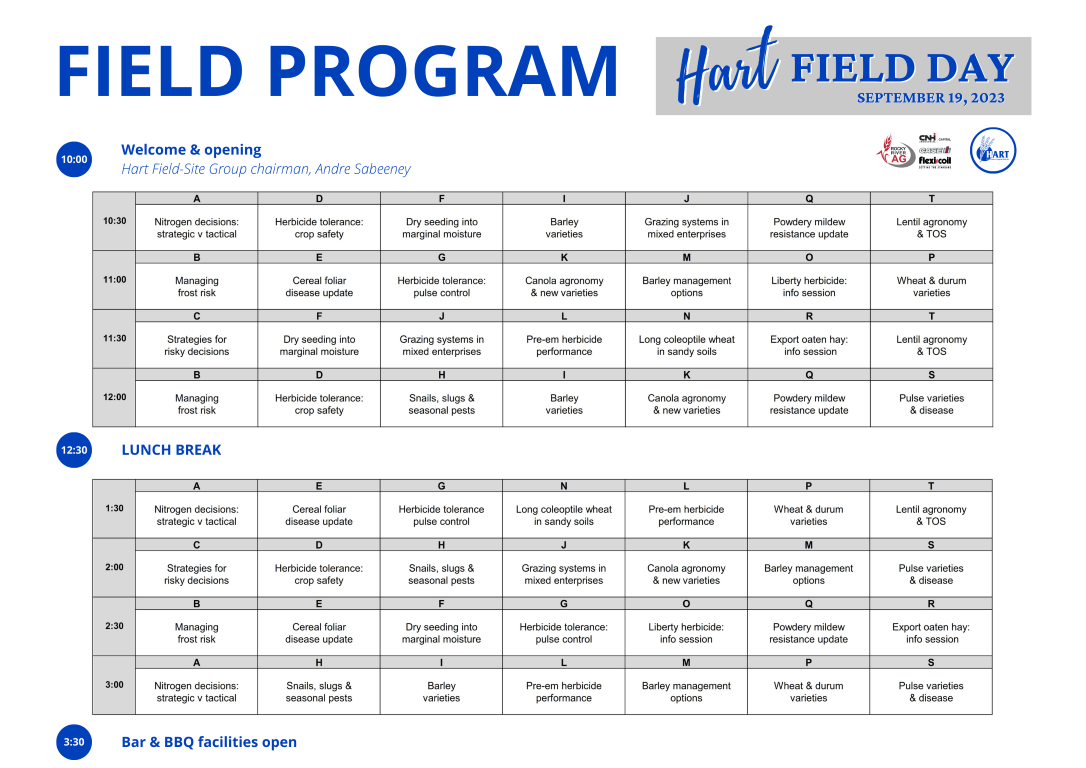 Hart Field Day 2023 - Field Program