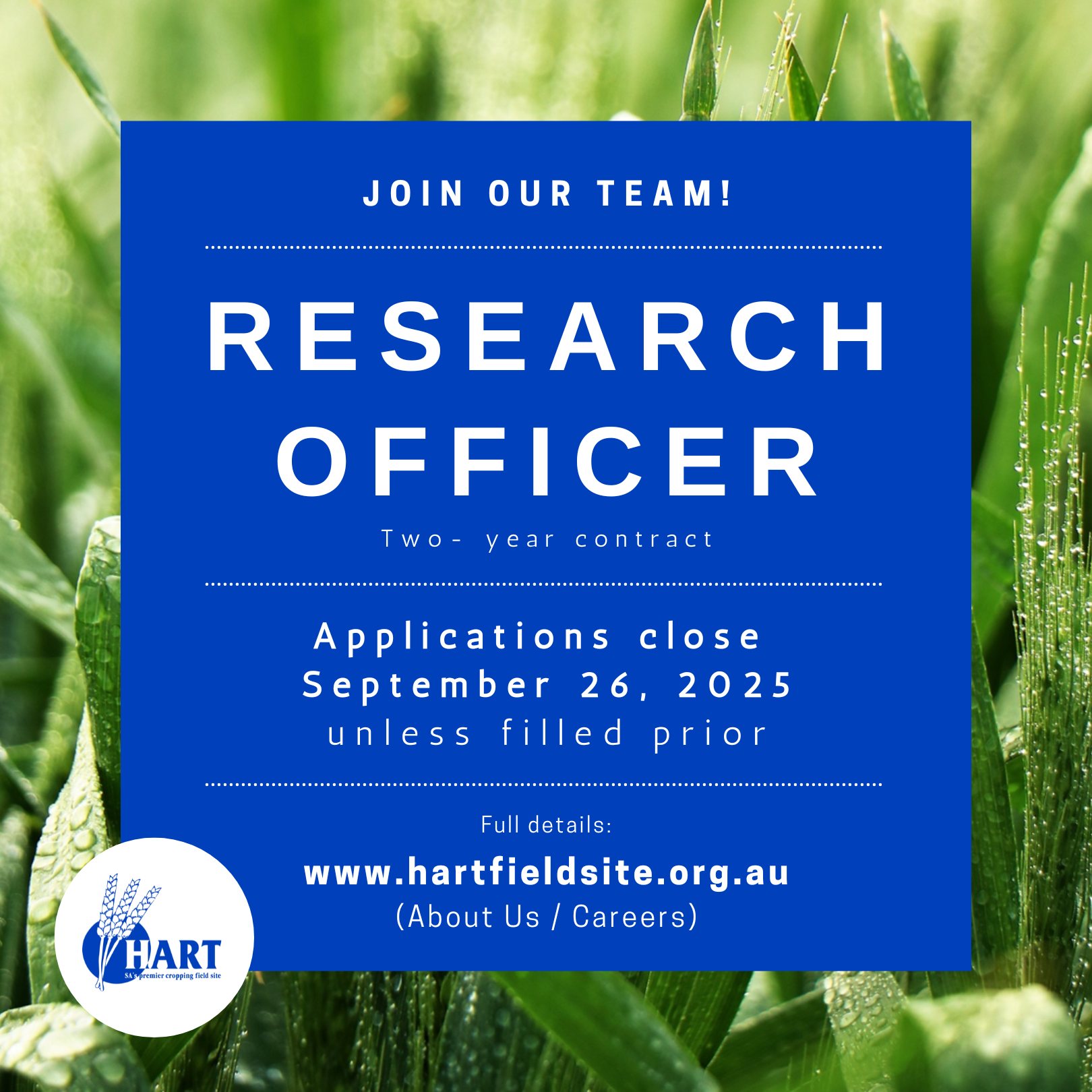 Hart Research Officer - apply now