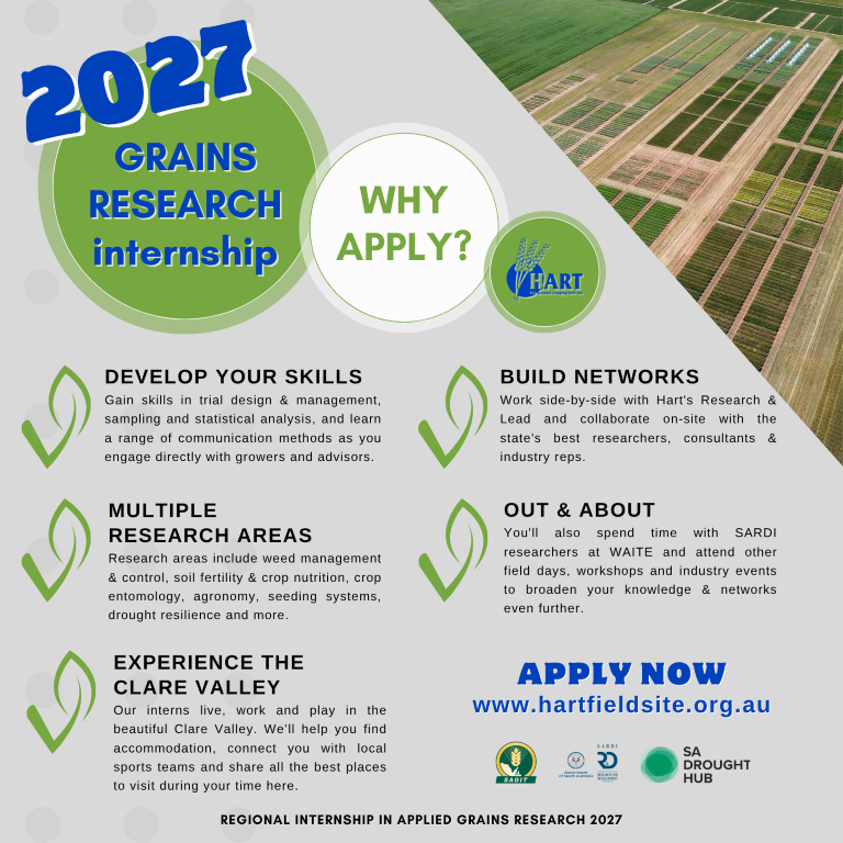 Hart's 2026 grains research internship - why apply?